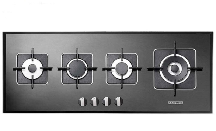 اجاق گاز 4 شعله شیشه ای مدل G4101 استیل البرز