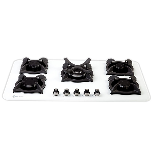 اجاق گاز 5 شعله سفید شیشه ای درسا مدل ثمین DG2108