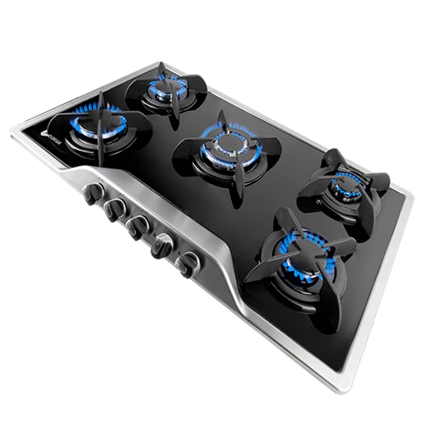 اجاق گاز 5 شعله استیل - شیشه مشکی درسا مدل بینا DG 2301-5M