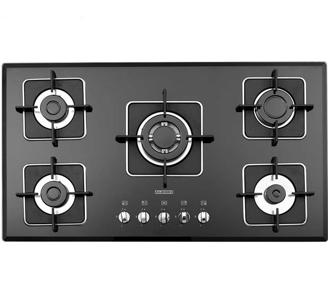 اجاق گاز 5 شعله شیشه ای مدل G 5960 استیل البرز