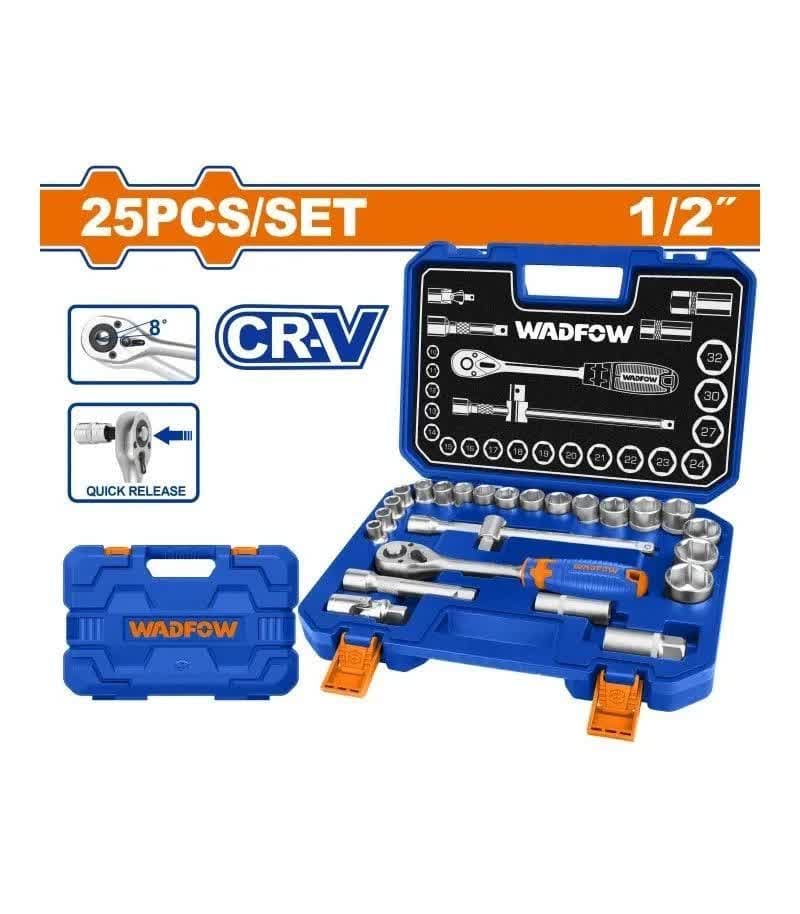 جعبه بکس 1/2 اینچ 25 پارچه وادفو