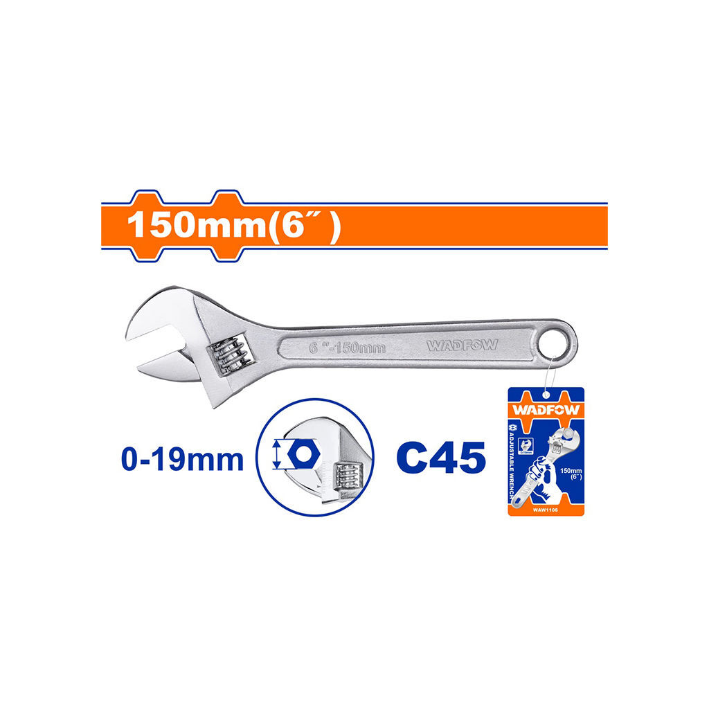 آچار فرانسه 6 اینچ وادفو مدل WAW1106